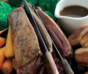 Roast crown of mallard with an orange and redcurrant glaze recipe